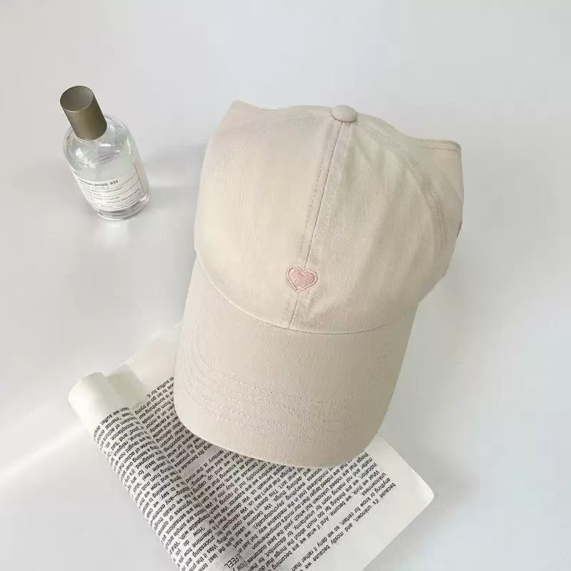 

Cute Love Embroidery Baseball Cap for Girls, Stylish and Versatile 56 58 белый