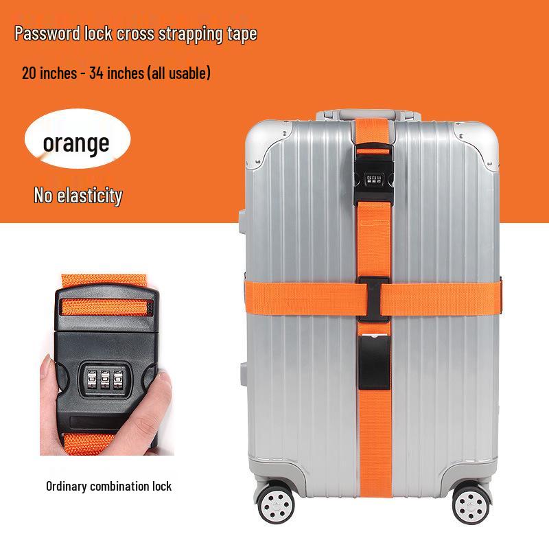 Explosion-Proof Customs Lock Luggage Straps: Reinforced Cross-Packing Straps for Tightening Checked Baggage.