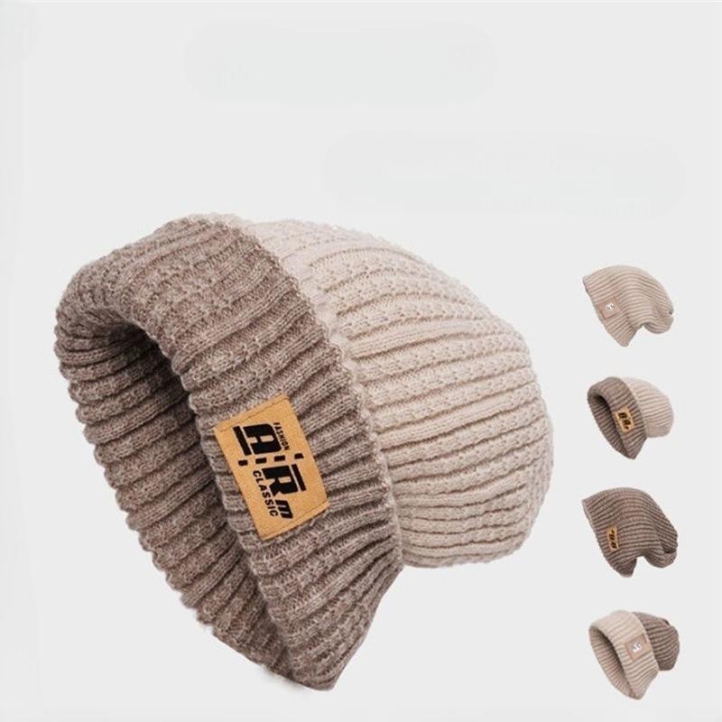Winter Keep Warm Double Sided Knitted Mao Line Hat Men Women Autumn and Winter Versatile Ear Protection Baotou No Eaves Knitted Cap