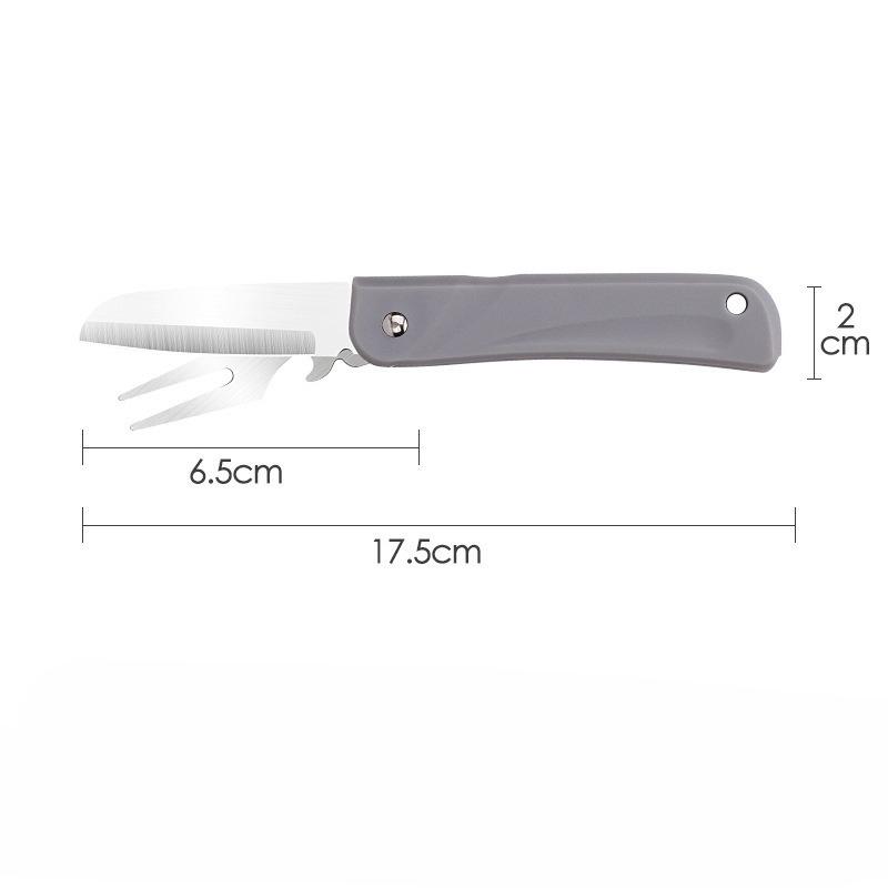 2-in-1 Foldable Fruit Knife & Peeler, Multifunctional Portable Kitchen Tool with Stainless Steel/ Ceramic Blade for Peeling