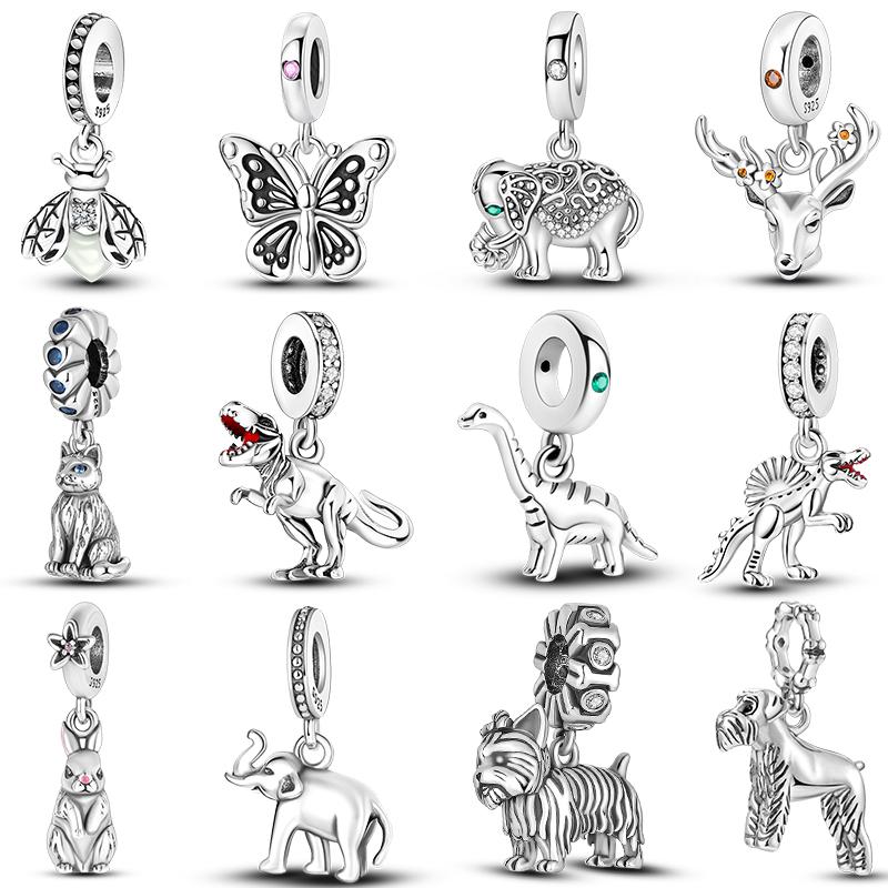 Simple Animal Series Copper Metal Dinosaur Elk Rabbit Trendy Charm Bead Components Bead Components 3mm Do It Yourself High Quality Fine High Quality