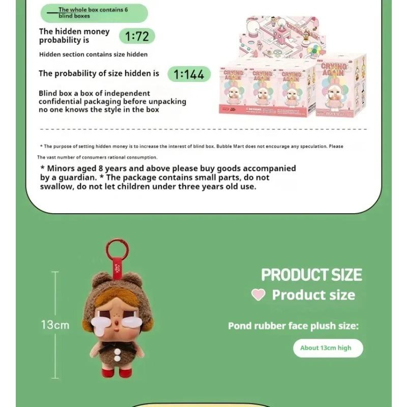 2025 new Crybaby Blind Box Crying Again Series Vinyl Doll Toy Animal Pendant Keychain Mystery Box Gift High Quality Version