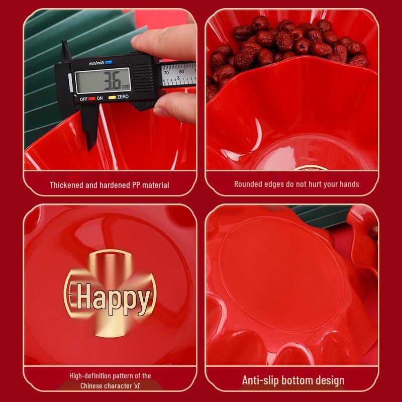 2dílný Nováček 0,01 Svatba Ovocný talíř - Červený Dvojité štěstí Sada sušeného ovoce a bonbonů