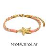 MamacitaSlay Bracelet en Corde Tressée à la Main Style Océan en Acier Inoxydable 316L Plaqué Or 18K Bijoux Étanche Bracelet pour Femme Cadeaux