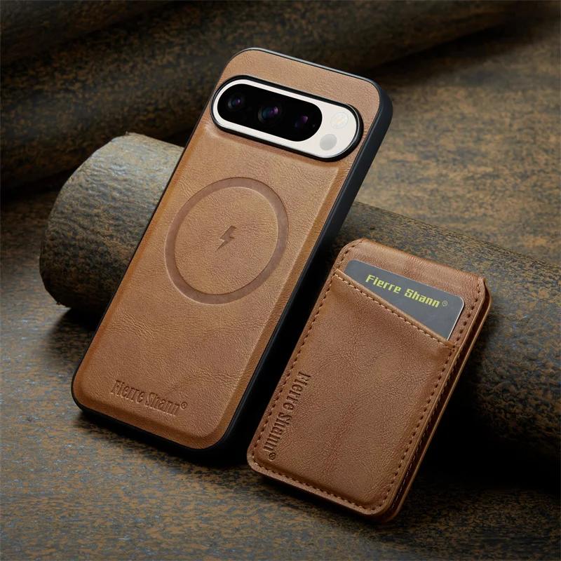 EUCAGR Wireless Charging Wallet Phone Case For Google Pixel 10A 9 9Pro XL 8A 8Pro 7A 7 Pro Card Holder PU Leather Magnetic Cover