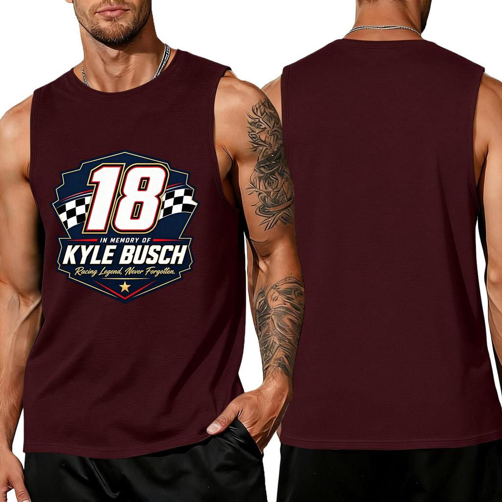 Men's Racing Graphic Sleeveless Tank Top Muscle Fit Casual Summer Shirt Lightweight Breathable Fabric Comfortable Design