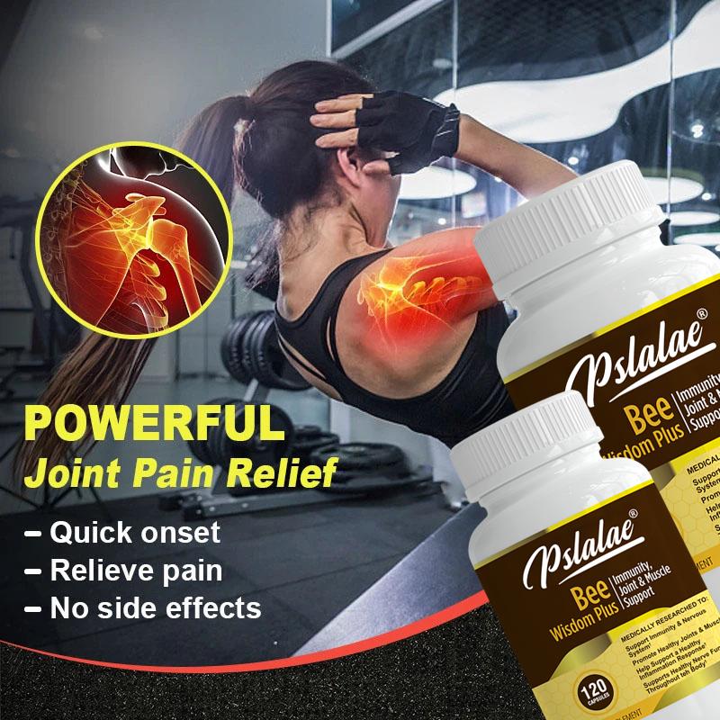 Pslalae Cápsulas de extrato puro de veneno de abelha, contendo glucosamina, aliviam a dor nas articulações, adequadas para homens e mulheres.
