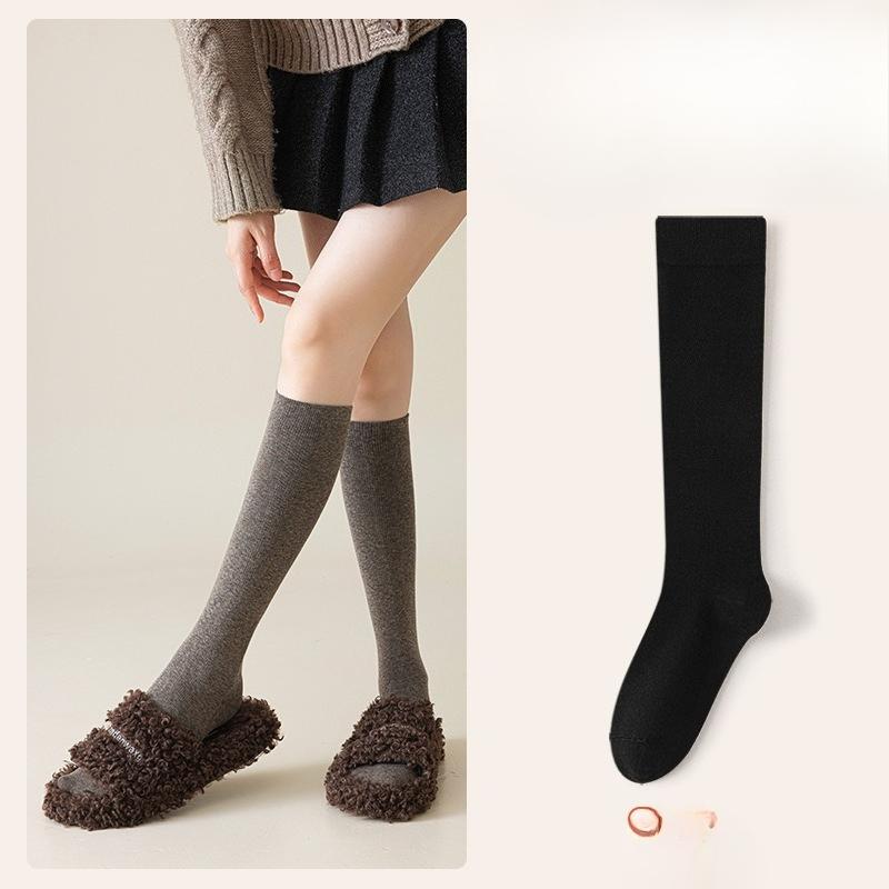 

Calf Socks for Women in Spring and Autumn, High Thigh-high Thigh-long Socks, Solid-colored Cotton Socks, Long Socks 1 pair