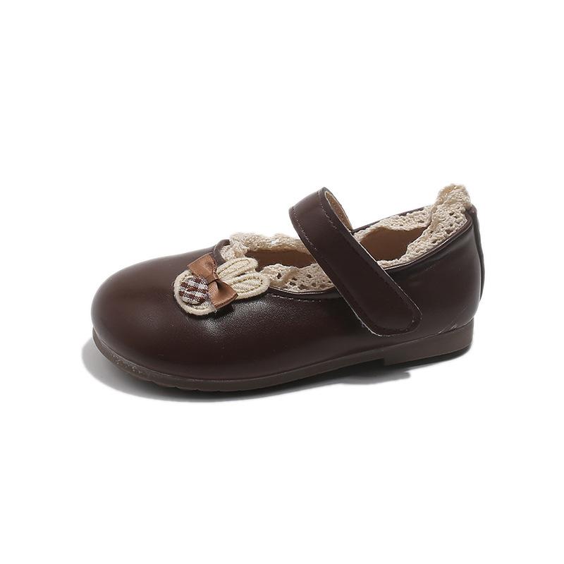 Soft-soled Shoes - New Style Girls  Leather Shoes - Single Shoes 21 кофейный