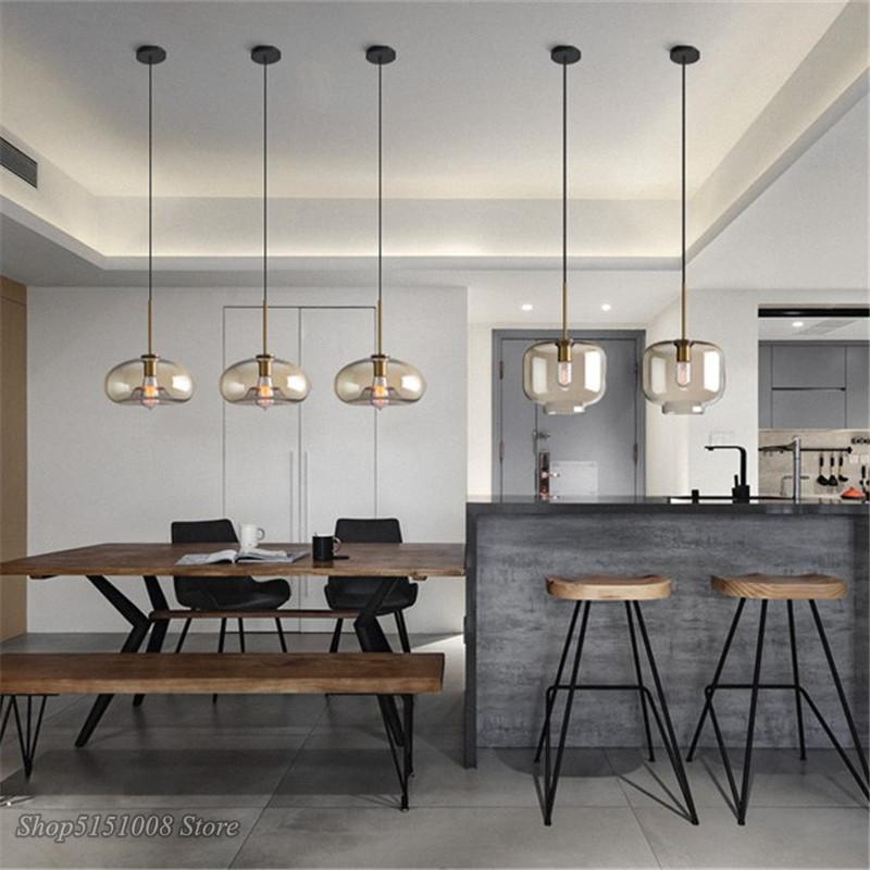 Nordic Glass Pendant Light Modern Living Room Kitchen Hanging Lamps Lighting Fixtures LED Lamp Home Decor Suspension Luminaire