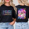 Fashion Korean Short Sleeved T-shirt for Women Clothes Short Sleeved Tees Kpop Demon Hunter HuntrX Oversized Top Y2K Clothing