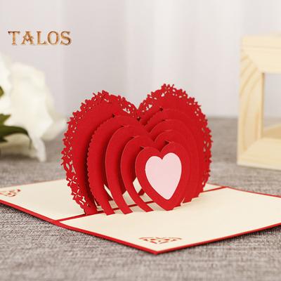 3D Heart Pop-Up Card Valentine's Day Greeting Card Automatic Pop-Up Love Card for Mother's Day Anniversary Gift