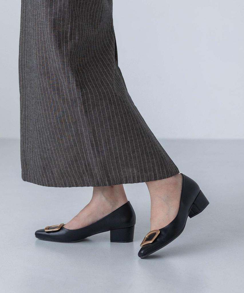 [Evol] Rain or Shine, Cushioned, Gold Buckle 4.5cm Pumps