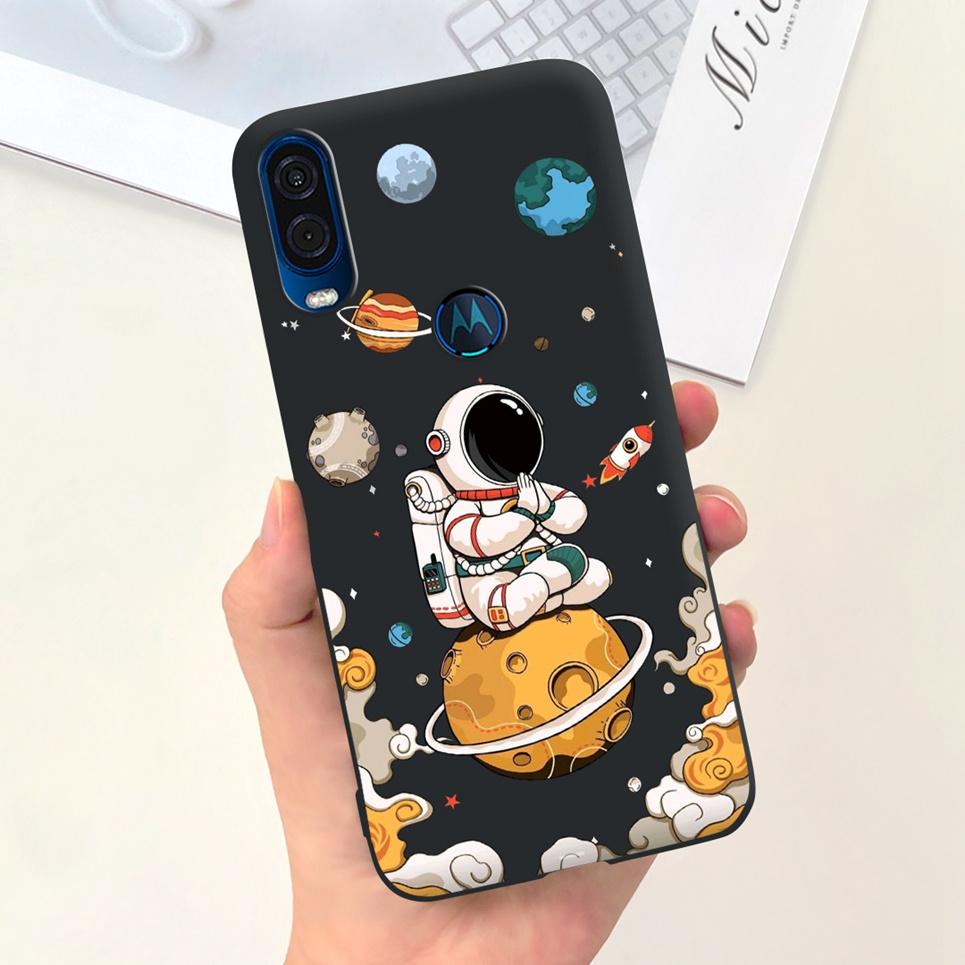 For Motorola One Vision Case One Macro BaCK Cover Gothic Black Cool Fashion Phone Mask For One Vision OneMacro Bumper Soft Matte