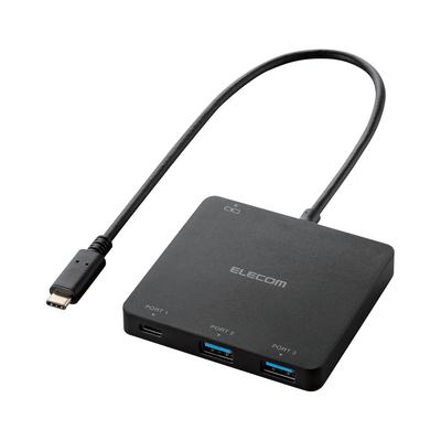ELECOM Hub 4 Ports Bus Powered Black USB3.1 Type-C (2 A/1 Type-C/1 Type-C Charging) U3HC-A413BBK