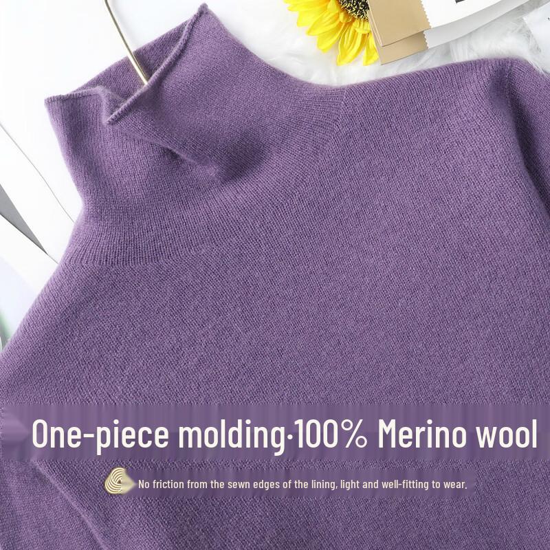 Snowflying Women s 100% Wool High-Neck Pullover Sweater M