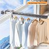 Anti-theft Balcony & Window Clothes Drying Rack with Railing Hooks for Dorms & Households