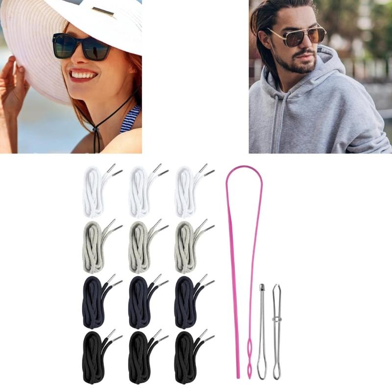 12pcs Drawstring Cord And Easy Threader Tool Kits For Sweatpants Hoodies Coat Swim Trunks Drawstring Rope Replacement