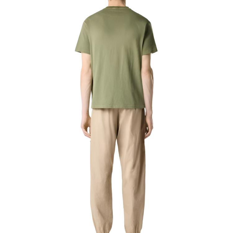 STONE ISLAND Ss26 Fissato Garment Dyed Logo Pocket Short Sleeve T-Shirt Men T-Shirt Washed-Green L1S152100032S0057-V015G