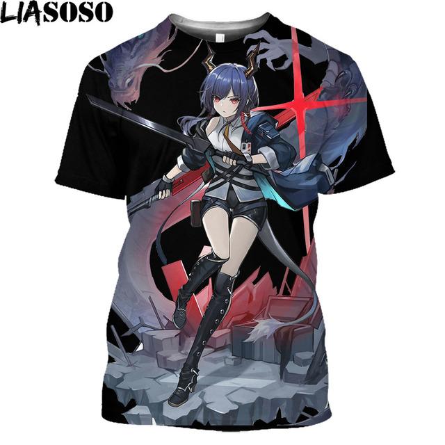 Anime Arknights 3D Printed T-Shirts Men Women Game Cosplay Sexy Gril Graphic Tee Casual O-Neck Summer Ovesized T-Shirt