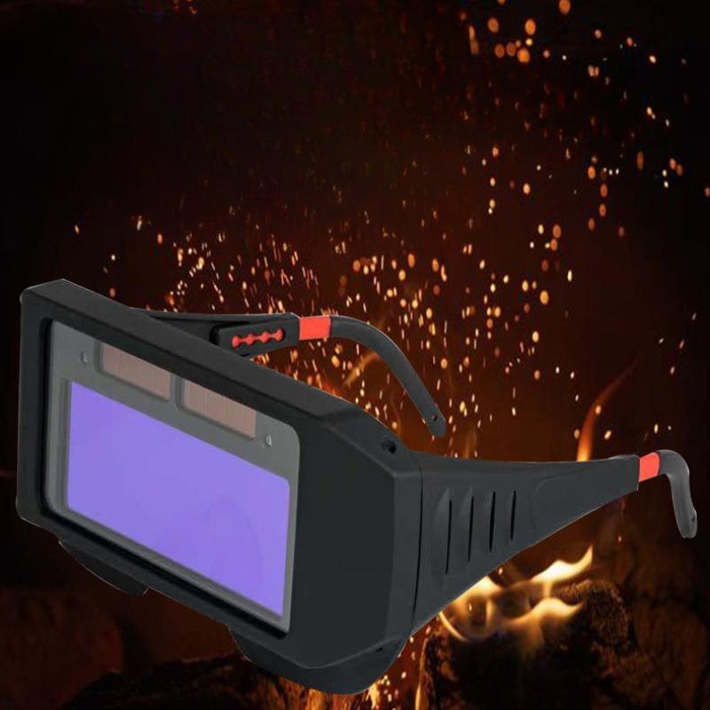 

Автоматически затемняющиеся сварочные очки Регулируемые ножки зеркала Профессиональные сварочные очки Защитные очки Многофункциональные универсальные сварочные инструменты 1pcs чёрный