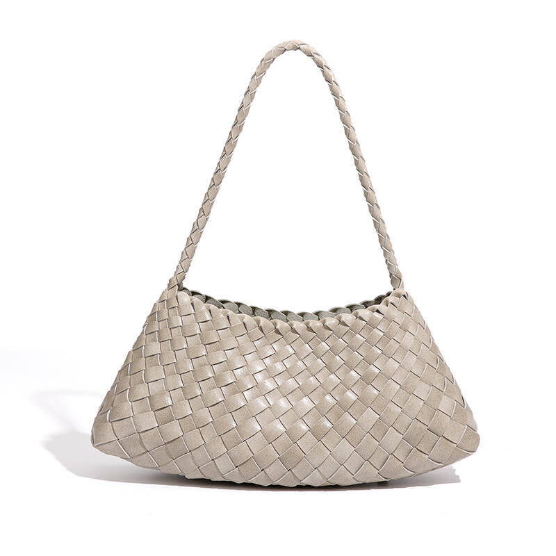 Borsa da donna a spalla singola borsa intrecciata alla moda borsa versatile da sotto braccio borsa a mano retrò madre e figlio