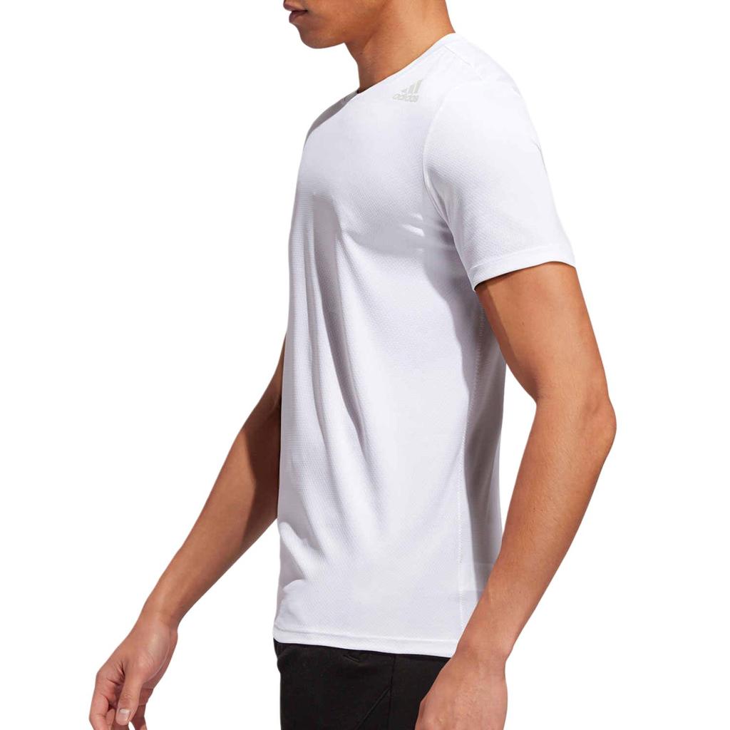 adidas T Shirts Men's White Crew Neck Moderate Straight Fit FM2098