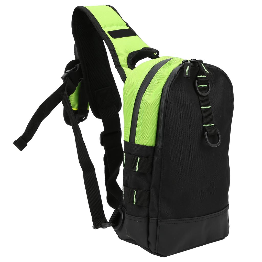 MultiFunctional Fishing Tackle Storage Bag Single Shoulder Lure Reel Line Hook Bag(Fluorescent Green )