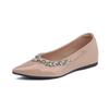 Grape mother summer new flat-bottomed single shoes women's inner height increase sparkling rhinestone French temperament small pointed light luxury wo