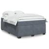 VidaXL Slat Bed Base and Mattress Dark Grey 160x200cm Velvet, Bed, Platform Bed, Panel Bed, Furniture of 3285294