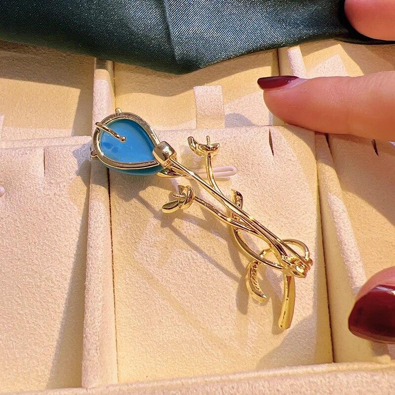 New DIY Empty Setting 8-9mm Natural Rice Pearls Fashion Corsage Brooch Sweater Jewelry for Women