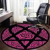 1 Stück Rose Floral Büro Runder Teppich, Unter Bürostühlen Schlafzimmer Wohnzimmer Heimdekoration, Raumdeko, In verschiedenen Größen erhältlich