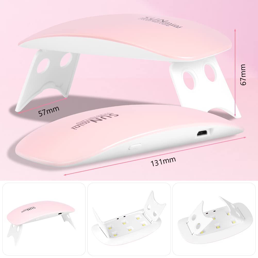 1pc UV LED Nail Lamp Mini 6W Nail Dryer Gel Polish Light Professional Quick Dry Curing Lamp for All Gel Nail Polish