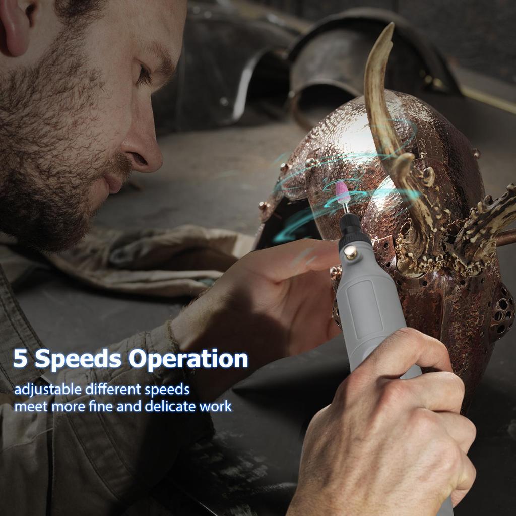 Geevorks Portable Rotary Tool Set Mini Cordless Grinder Handheld Rechargeable Electric Drill USB