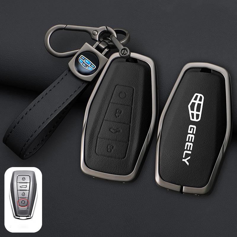 

Zinc Alloy Leather Car Key Case Cover Shell For Geely Okavango Coolray Atlas Monjaro Tugella Emgrand Gt S Proton X50 X70 Keychai