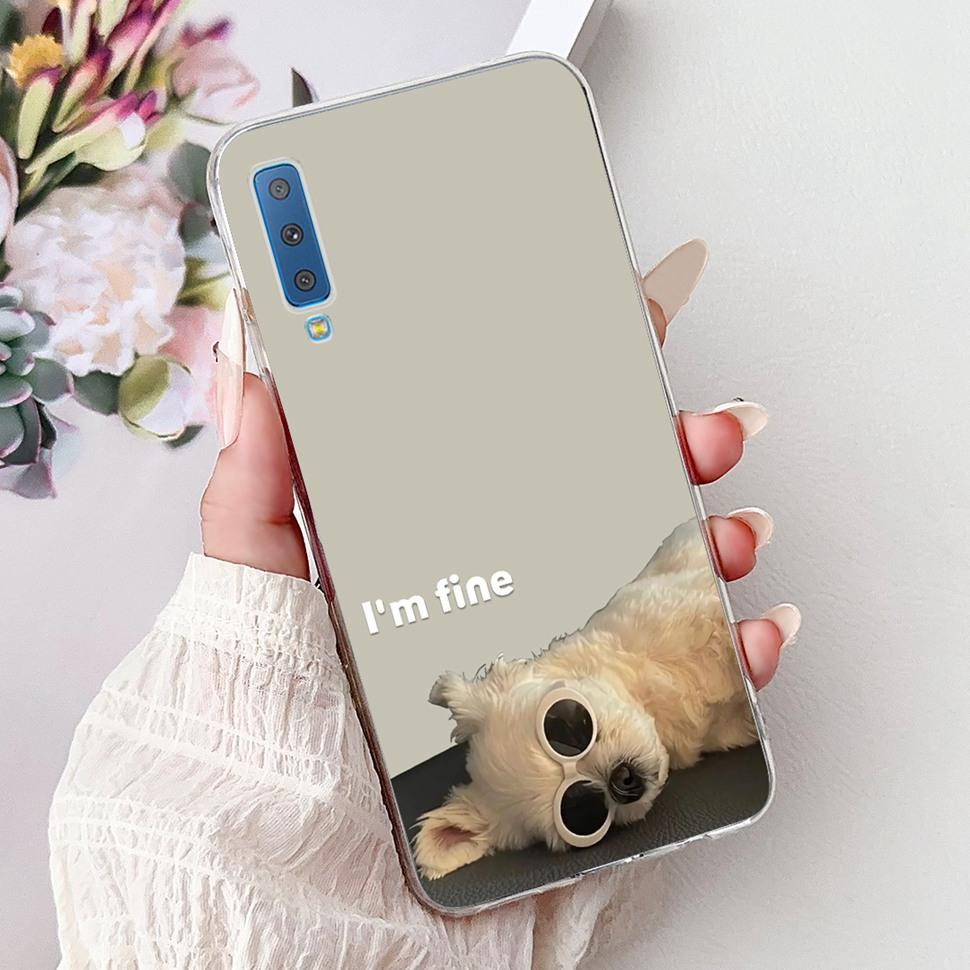 Για Samsung Galaxy A7 (2018) Θήκη Χαριτωμένη Γάτα Μόδα Ζωγραφισμένο Κάλυμμα Μαλακές Θήκες Σιλικόνης Για Samsung A7 A750F 2018 Fundas
