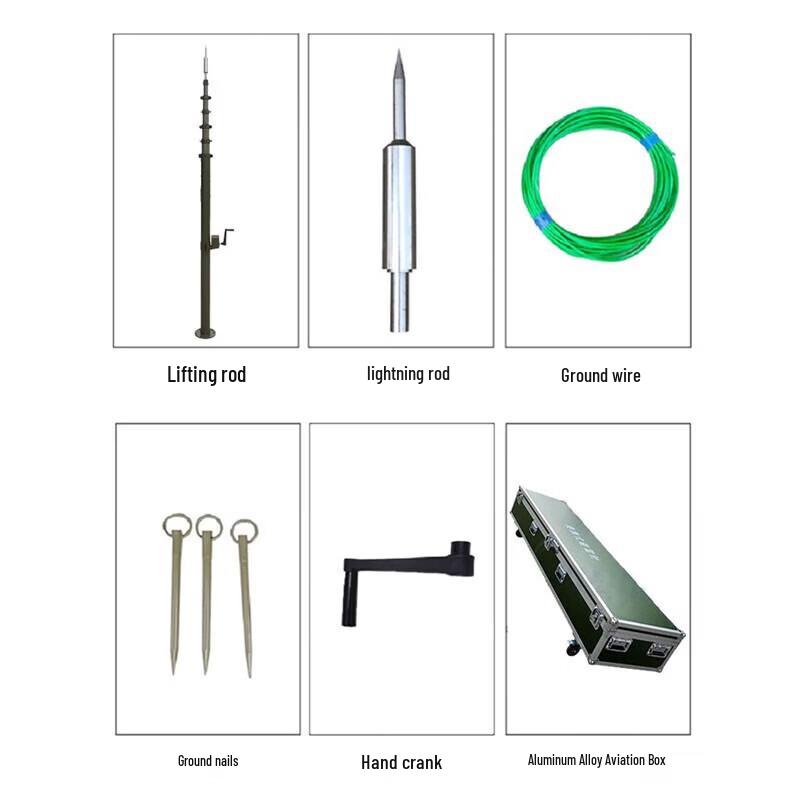 Portable Manual Lifting Lightning Rod Kit