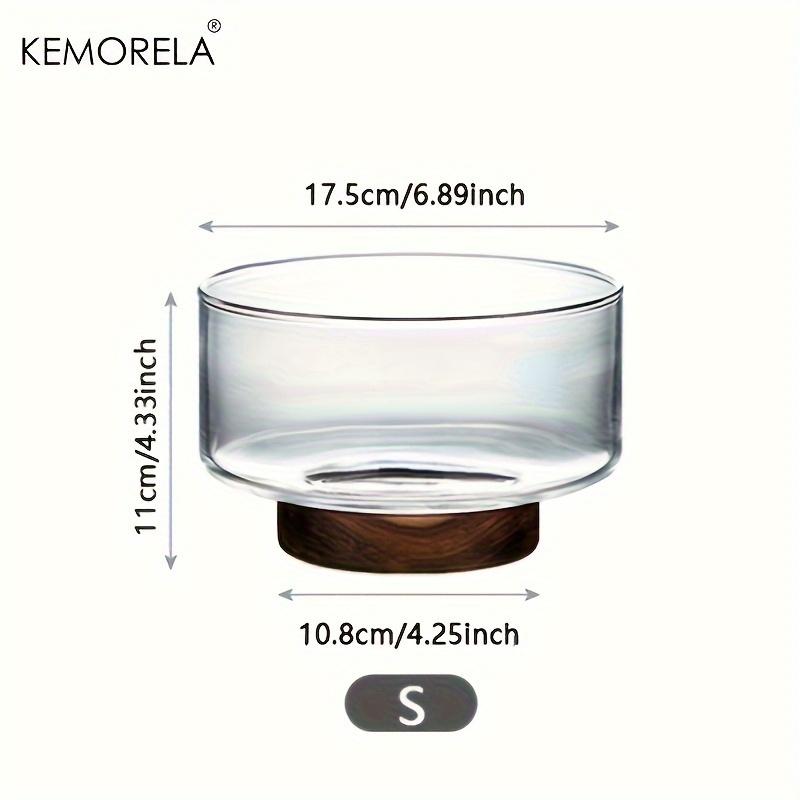 Szklana miska na owoce Kreatywna duża miska na sałatę Drewniana podstawa Miski do przechowywania przekąsek, popcornu, orzechów Domowy pojemnik do przechowywania przekąsek na Boże Narodzenie