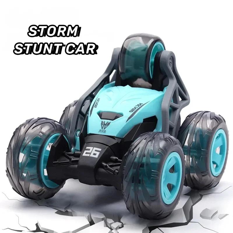 2.4G Remote Control Stunt Car with Lights 5 Wheels 360 Degree Roll Stunt Cars RC Tumbling Vehicle Kids Racing Cars Children Toy
