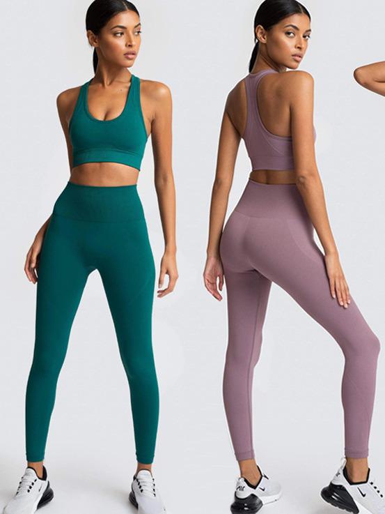 TK Seamless Solid Color Sports Set: Long Sleeve & Pants for Autumn/Winter Yoga & Fitness