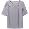 Aiyimaiyi 2023 Summer Chiffon Women's Short-Sleeve Loose Belly-Covering Top