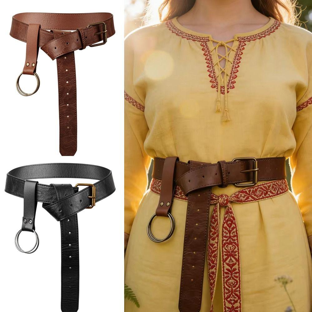 With Sword Frog Medieval Belt PU Leather Sword Sheath Belt Ring Strap Durable Sword Holder Belts
