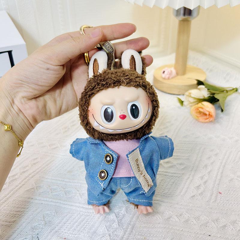 17cm Labubu Doll Clothes: Ice Cream Overalls - Cute Pendant Blind Box