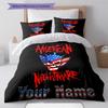 Custom Name American Nightmare Bedding,Quilt Set Quilt Cover Pillowcase Home Birthday Gift (1 * duvet cover + 2 * pillowcase, without core)