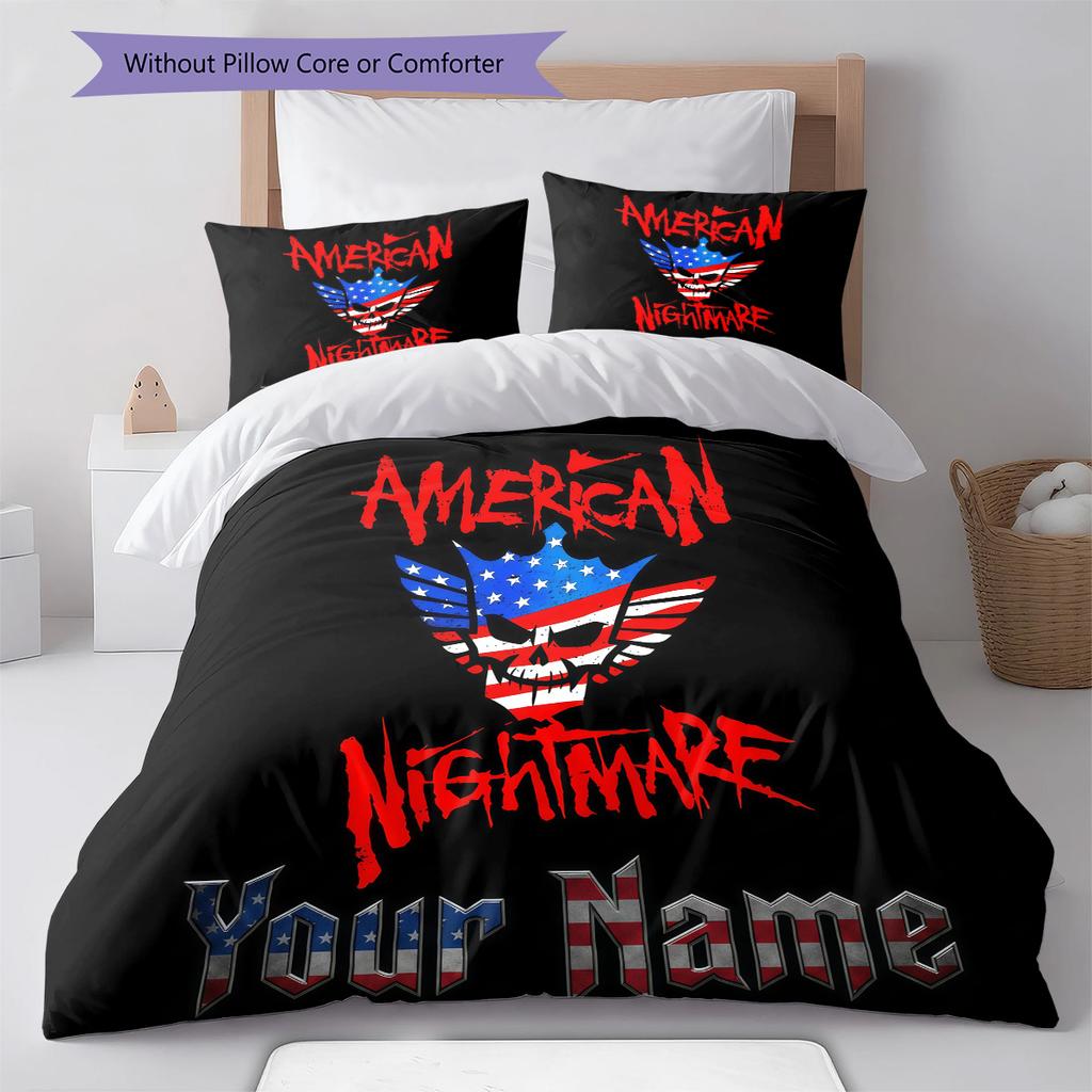Custom Name American Nightmare Bedding,Quilt Set Quilt Cover Pillowcase Home Birthday Gift (1 * duvet cover + 2 * pillowcase, without core)