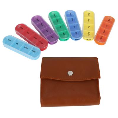 Portable 28 Grid Medicine Storage Box Weekly Colored Tablets Container Organizer for Home Travel