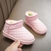 Clearance children's snow boots, boys' winter slip-on short boots, cotton shoes with plush lining, waterproof and thickened, girls' warm shoes