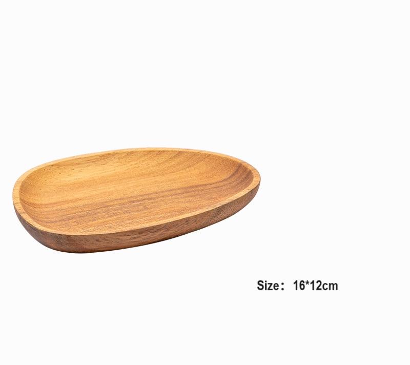HeMu-Acacia Wooden Plate Set, Special-Shaped, Cake, Dessert, Fruit Serving, Small Sushi, Food Dishes, Premium Acacia
