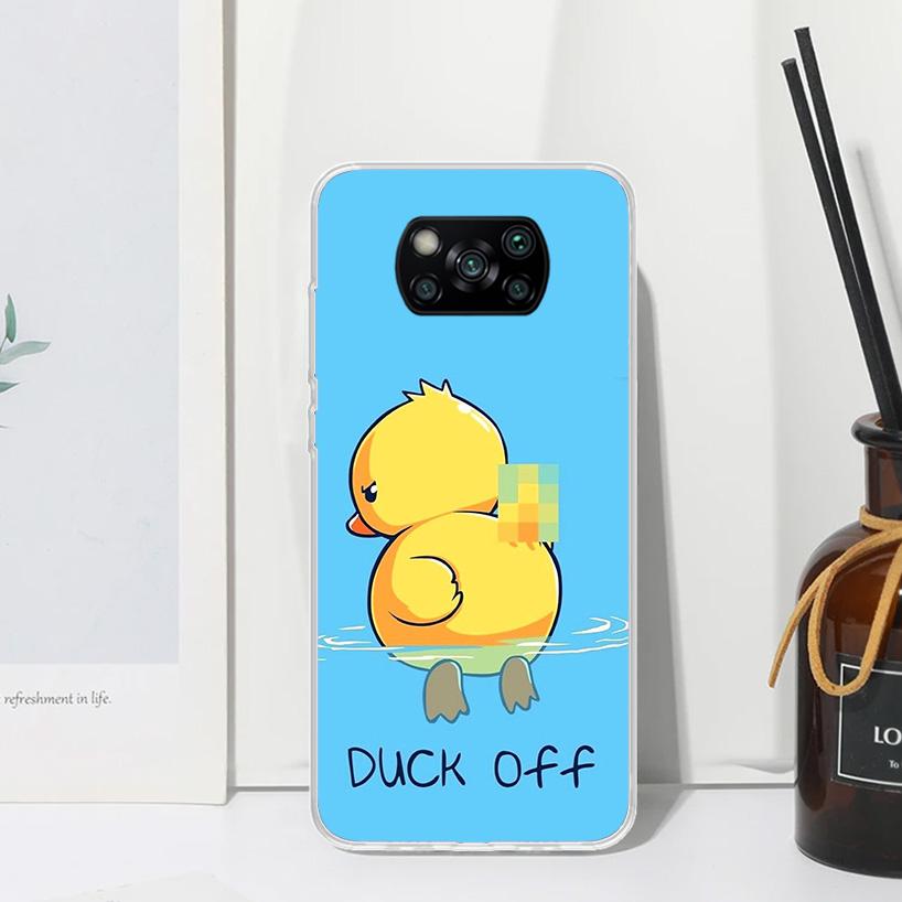 Funny Cute Yellow Duck You Phone Case For Xiaomi Poco X7 X6 X5 M7 M8 Pro F7 Ultra Redmi 15C 15 13C 13 12C 12 10 10C 10A Art Fund