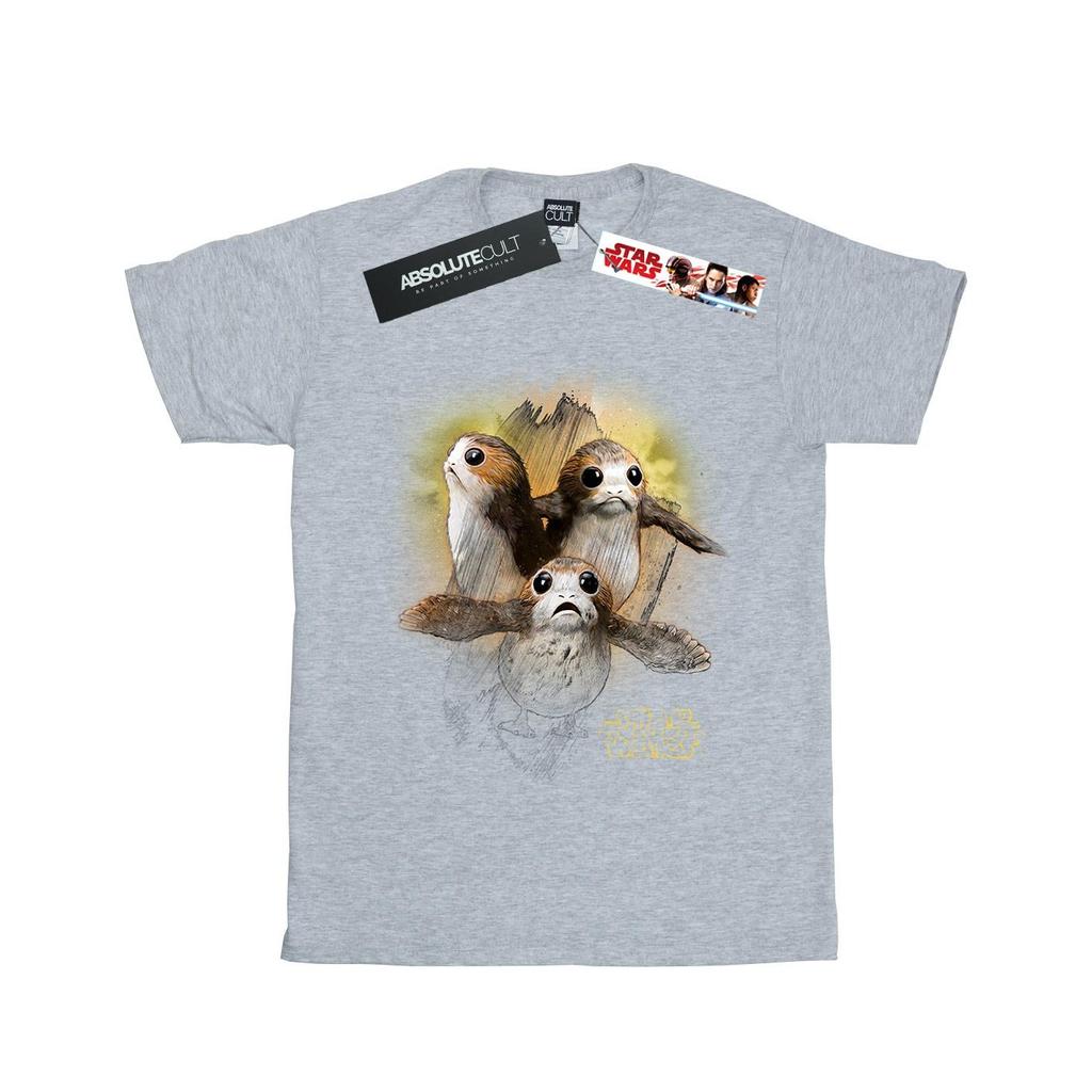 Stjärnornas krig: The Last Jedi Womens/Ladies Porg Pojkvän T-shirt i borstad bomull